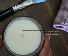 Load image into Gallery viewer, selenite candle, soy, sage, crystal