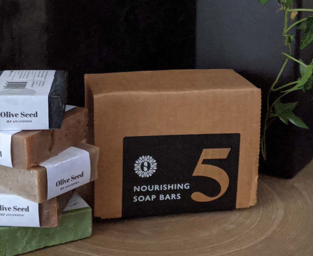 five nourishing soap bars with gift box, Olive Seed