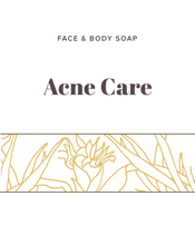 Load image into Gallery viewer, Acne soap label from Olive Seed.