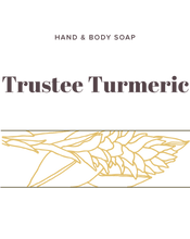 Load image into Gallery viewer, Trustee Turmeric Soap label - Olive Seed