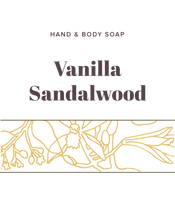 Load image into Gallery viewer, Vanilla Sandalwood Soap label - Olive Seed