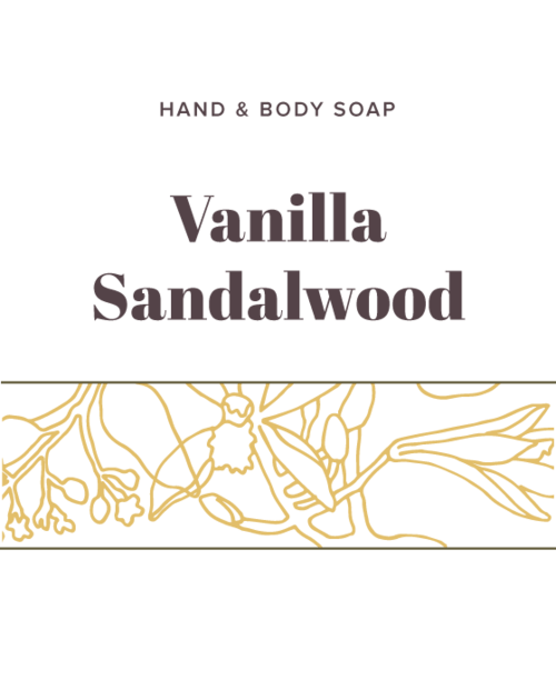 Vanilla Sandalwood Soap label - Olive Seed
