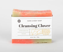 Load image into Gallery viewer, Cleansing Clover 5 oz. hand and body soap bar. Handcrafted, Olive Seed