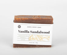 Load image into Gallery viewer, Vanilla Sandalwood hand and body soap. handcrafted, organic, vegan. Olive Seed