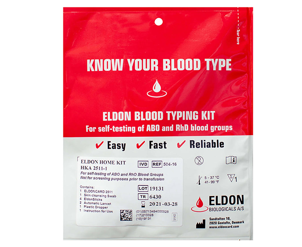 EldonCard® Blood Typing Kit