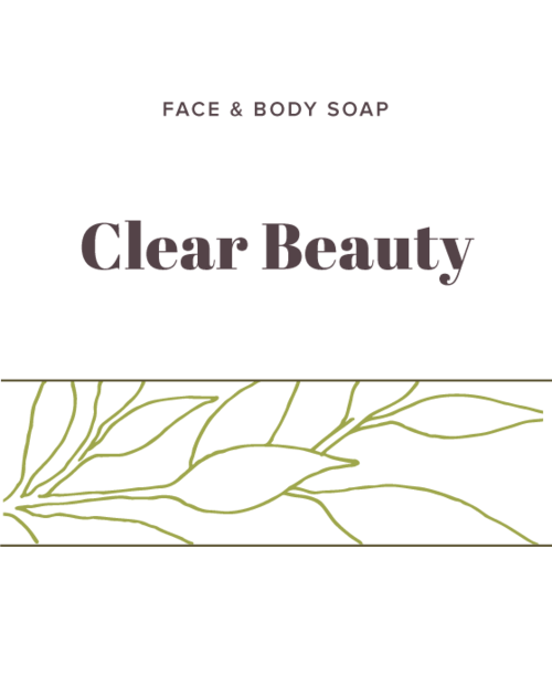 Clear Beauty Soap label - Olive Seed
