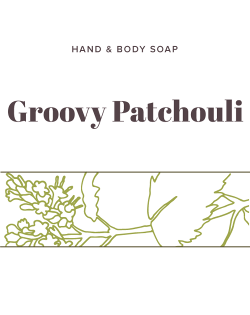 Groovy Patchouli Soap label - Olive Seed