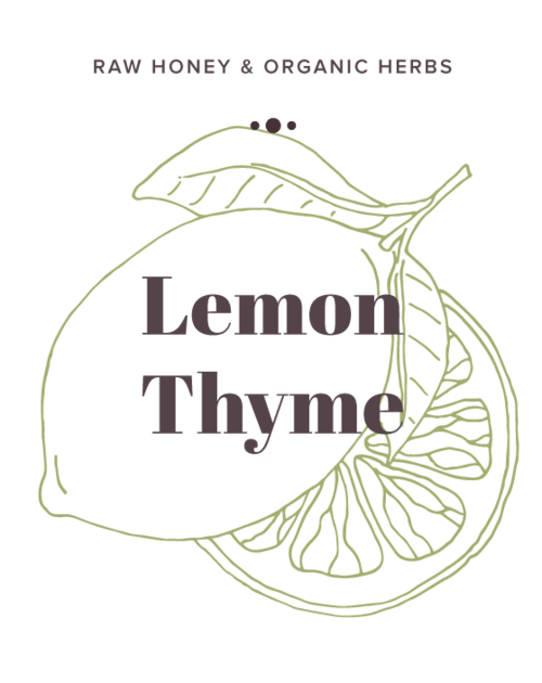 Lemon Thyme Infused Honey label - Olive Seed