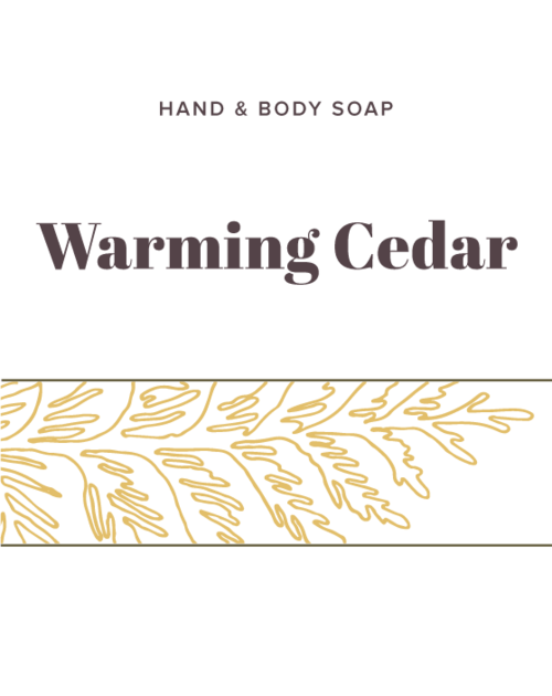 Warming Cedar Soap label - Olive Seed