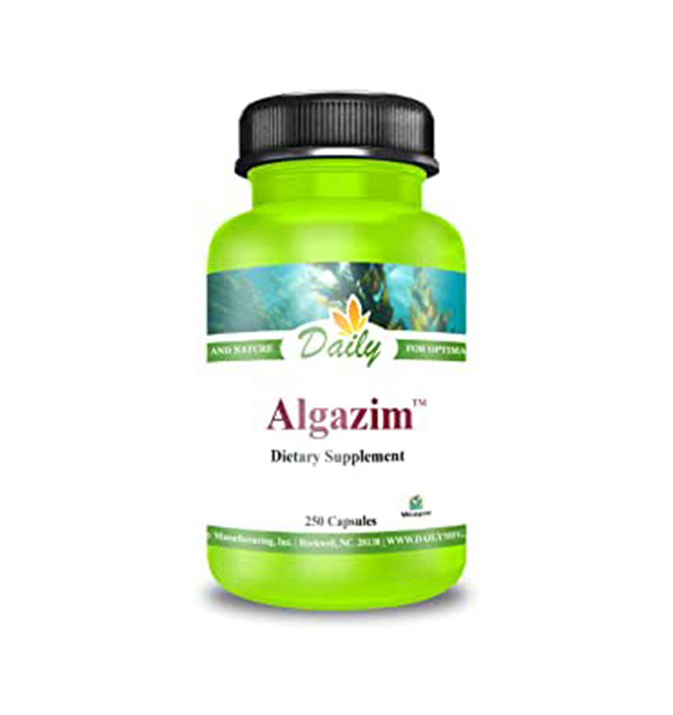 250 Capsules of Algazim Supplements, a low-salt Norwegian fjord kelp. Olive Seed