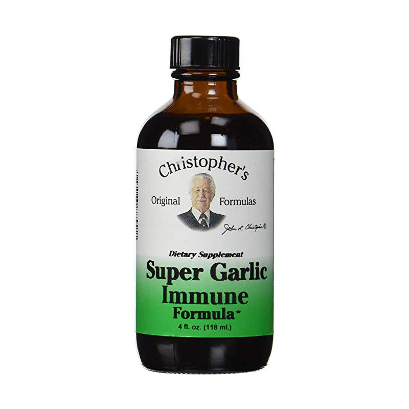 Christopher's Super Garlic Immune in glass bottle 4 oz