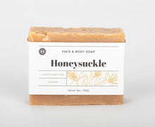 Load image into Gallery viewer, Honeysuckle face and body soap bar. handcrafted, vegan. Olive Seed
